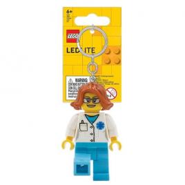 Breloc lego iconic cu led - femeie doctor