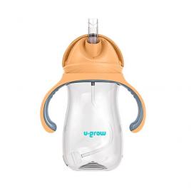 Cana cu pai tritan, orange, 300ml,u-grow