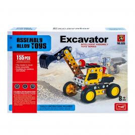Joc constructii metal, excavator, 155 piese/set