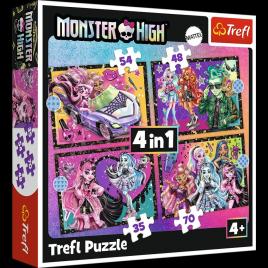 Puzzle trefl 4in1 monster high o zi electrizanta