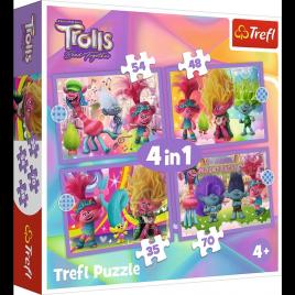 Puzzles 4in1 trolii aventurile trolilor colorati