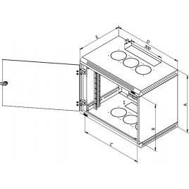 Triton rack perete 1-section 18u/600 gri