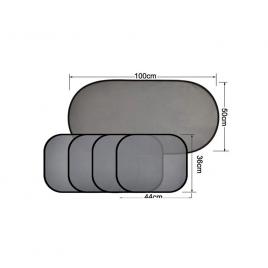 Set 5 perdele auto pentru protectie solara, universale, culoare neagra