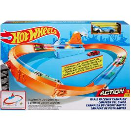 Circuit rapid hot wheels cu lansator si masinuta exclusiva