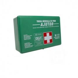 Trusa medicala prim ajutor in cutie de plastic verde omologata rar