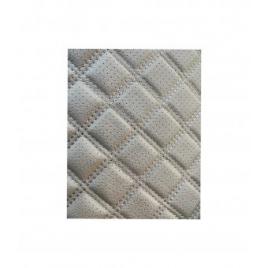 Material piele eco bej cu gaurele model romb / cusatura bej