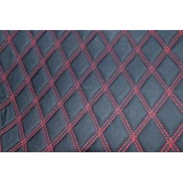 Material piele eco interior auto covorase tavita portbagaj negru cusatura rosie