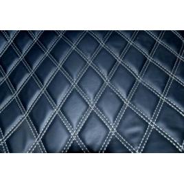 Material piele eco interior tapiterie auto romb negru cusatura gri