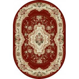 Covor  clasic sufragerie, model lotos 570 210 oval, rosu grena