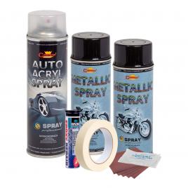 Kit complet reparatie si vopsire jante culoare negru metalizat, v2