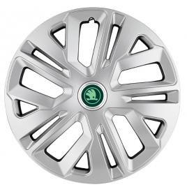 Set 4 capace roti raven gri r16 , pentru skoda verde