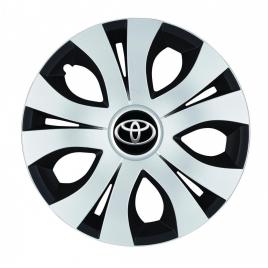 Set 4 capace roti top gri-negru r16, compatibil cu toyota