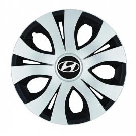 Set 4 capace roti top gri-negru r16, compatibil cu hyundai
