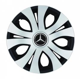 Set 4 capace roti top gri-negru r16, compatibil cu mercedes-benz