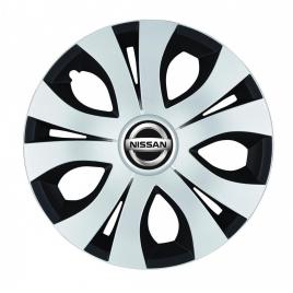 Set 4 capace roti top gri-negru r16, compatibil cu nissan