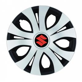 Set 4 capace roti top gri-negru r16, compatibil cu suzuki