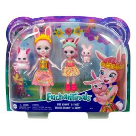 Set papusi surori enchantimals si animalutele lor bree bunny & twist si bedelia bunny & tappy