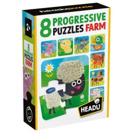 8 puzzleuri progresive animale de la ferma headu
