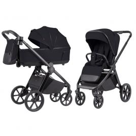 Carucior 2 in 1 carrello omega plus, protectie uv spf 50, cosmo black