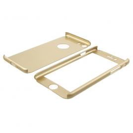 Husa mystyle fullbody gold pentru apple iphone 7 cu acoperire completa 360 grade cu folie de sticla gratis