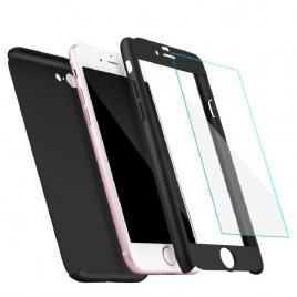 Husa aisi pentru iphone 5/ 5s / 5se full cover 360 + folie sticla, negru