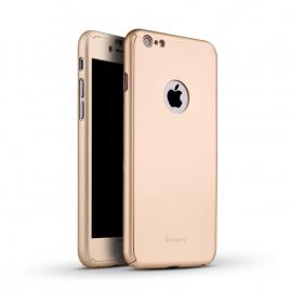 Husa ipaky glamour - full protect 360 decupata - iphone 6 / 6s (gold) cu folie protectie ecran