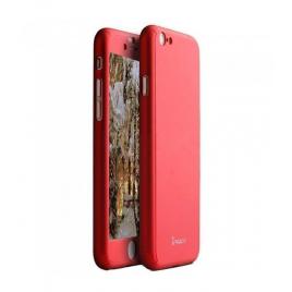 Husa de protectie ipaky 360 rosie + folie iphone 6/6s