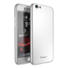 Husa de protectie pentru apple iphone 6 plus / 6s plus, ipaky pro silver original case, acoperire completa 360 grade cu folie de protectie gratis