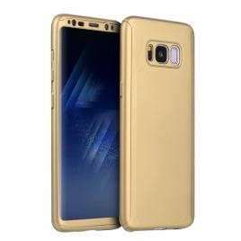 Husa 360° matte full protection - samsung galaxy s8 - auriu - (fata + spate + folie de protectie din silicon)