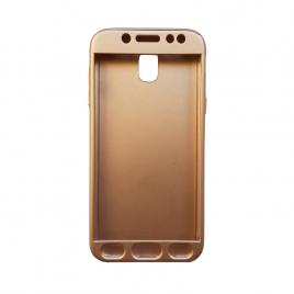 Husa aisi 360 full cover samsung galaxy j7 2017 + folie sticla - gold
