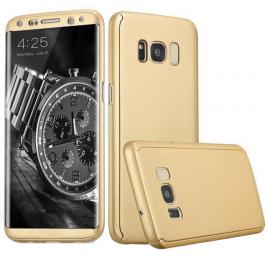 Husa full cover 360° (fata + spate) pentru samsung galaxy s8 plus, auriu