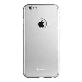 Husa ipaky office style - full protection 360 decupata - iphone 6 / 6s (silver) cu folie protectie ecran