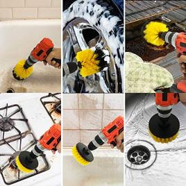 Set 4 perii pentru mocheta & uz casnic / profesional - mystyle® - detailing carpet brush cu adaptor bormasina