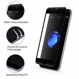 Folie de sticla 3d apple iphone se2, margini colorate negru