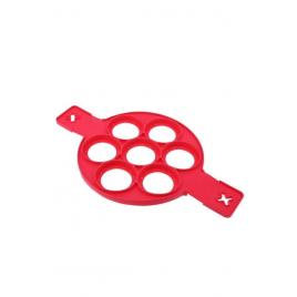 Forma din silicon cu 7 spatii , pentru clatite, oua ochiuri sau omleta,material de calitate, usor de utilizat si curatat, rosu