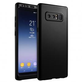 Husa 360° matte full protection - samsung galaxy note 8 - negru - (fata + spate + folie de protectie din silicon)