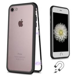 Husa apple iphone se2 magnetica cu spate din sticla securizata si folie privacy pentru ecran, mystyle perfect fit
