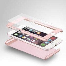 Husa fullbody mystyle rose-gold pentru apple iphone se2, acoperire completa 360 grade cu folie de protectie gratis
