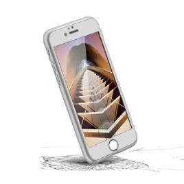 Husa fullbody mystyle silver pentru apple iphone se2, acoperire completa 360 grade cu folie de protectie gratis