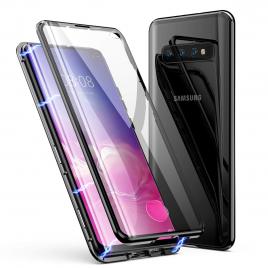 Husa magnetic glass 360° (sticla fata + spate) pentru samsung galaxy s10+, negru