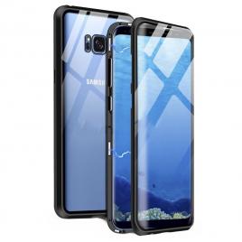 Husa magnetic glass 360° (sticla fata + spate) pentru samsung galaxy s8, negru