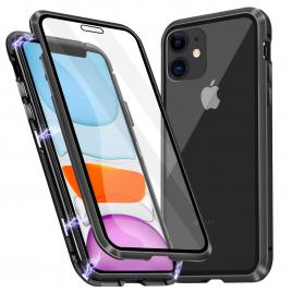 Husa magnetic glass 360° (sticla fata + spate) pentru iphone 11, negru
