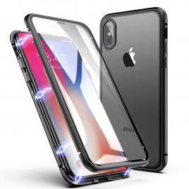 Husa magnetic glass 360° (sticla fata + spate) pentru iphone xs max, negru