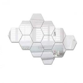 Oglinzi decorative hexagonale tip fagure hexagon pentru baie bucatarie si living - 12 bucati sticker l, original deals