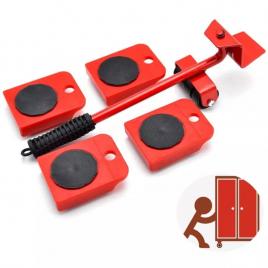 Set mutat mobilier 4 platforme cu roti cu parghie metalica