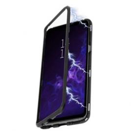 Carcasa din sticla securizata cu rama magnetica pentru samsung galaxy s8, negru-transparent