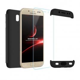 Husa samsung galaxy j5 2017 - protectie 360 grade, 3 in 1, plastic dur, neagra