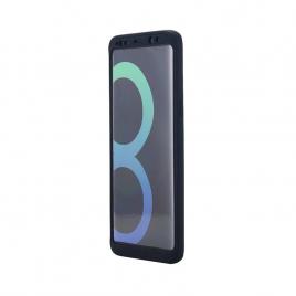 Husa samsung galaxy note 8 full cover 360 silicon spate + contur fata - negru