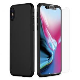 Huse 360 de grade premium pentru iphone xs max, full body, black, folie de protectie inclusa