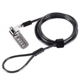 Cablu de securitate cu cifru, oscilatie 90°, lock 6.3 mm, forma t, pentru laptop, accesorii birou, gri inchis